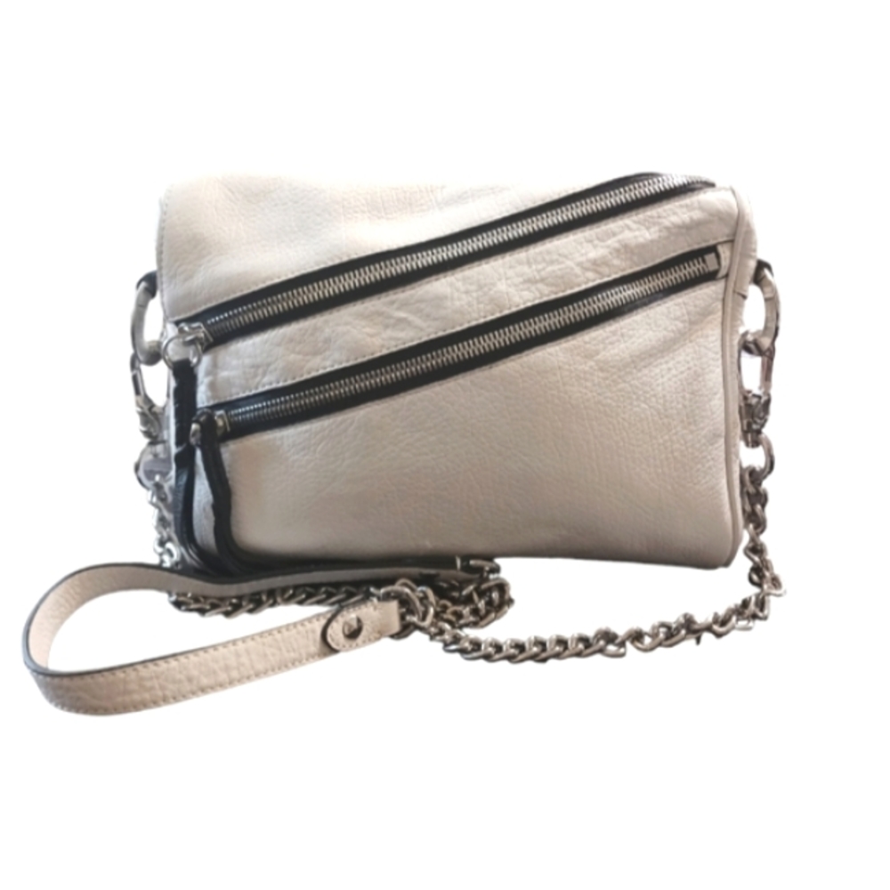 orYANY NWOT Skylar White Tassled Zipper Leather Purse Crossbody Shoulder Bag